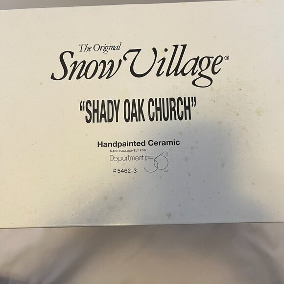 Department 56 Snow Village – Shady Oak Church (1994) w/ Trees and Carolers - Picture 15 of 15
